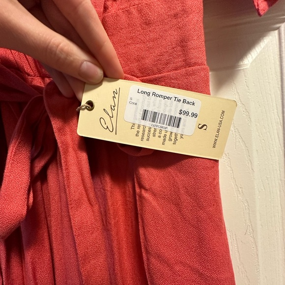Coral Long Tie Back Jumpsuit - Picture 2 of 3